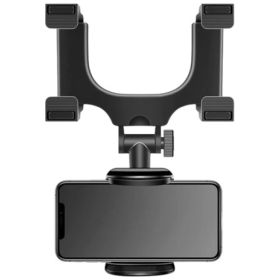 SOPORTE DE CELULAR UNIVERSAL PARA AUTO RETROVISOR NEGRO