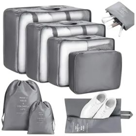 SET 8 ORGANIZADORES DE EQUIPAJE COLOR GRIS