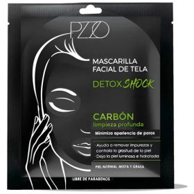 Mascarilla Facial De Tela Detox Carbón | Petrizzio | Piel Normal, Mixta Y Grasa