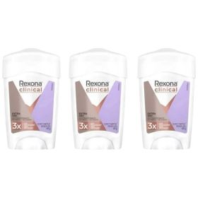Pack Rexona Clinical Desodorante En Crema Extra Dry 48gr X3