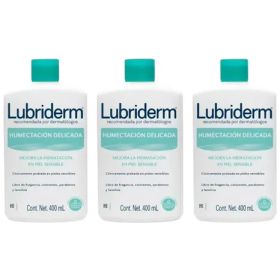 Pack Lubriderm Humectacion Delicada 400 Ml X3 Sin Fragancia