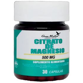Green Medical Citrato De Magnesio 500 Mg 30 Capsulas Sabor Sin Sabor