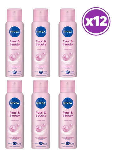 D_727628-Mlc107529620154_032026-O.jpg Pack 12 Nivea Pearl Y Beauty Desodorante Spray 150Ml - Imagen 1