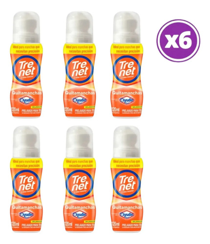 D_728265-Mlc107880292090_032026-O.jpg Pack 06 Trenet Quitamanchas Prelavado 120Ml Roll On - Imagen 1