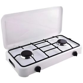 Cocina A Gas Ocean Doble Plato 2 Quemadores Portátil Con Protector