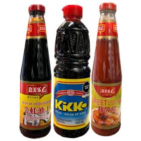 PACK SALSAS DE OSTRA - AGRIDULCE - SOYA  500ML c/u