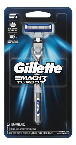 D_732890-Mlc73194837573_122023-O.jpg Maquina De Afeitar Recargable Mach3 Turbo Gillette - Imagen 1