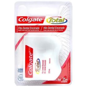 Hilo Dental Encerado Colgate Total 12 Limpieza Bucal 25m Sin Sabor