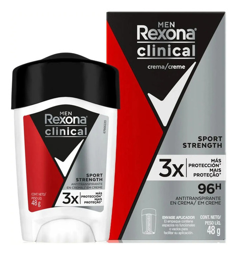 D_738343-Mlc98661620159_112025-O.jpg Rexona Clinical Antitranspirante En Crema Sport Strength 48G - Imagen 1