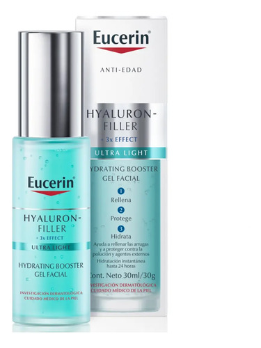 D_740387-Mlc76850148165_062024-O.jpg Eucerin Hyaluron Filler Hydrating Booster Gel Facial Ácido Hialurónico Hidratación 24H 30Ml Sensible Día/Noche - Imagen 1