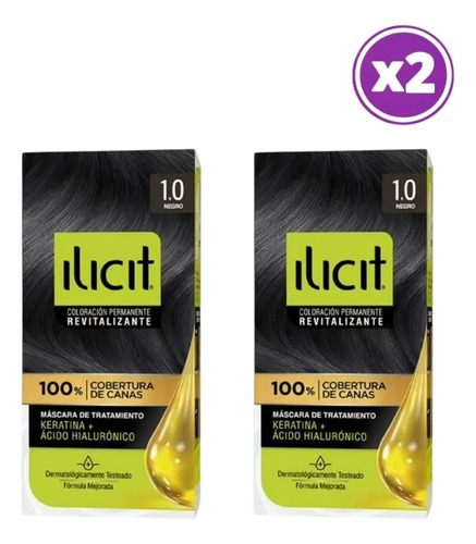 D_740660-Mlc112020655952_062026-O.jpg Pack 02 Elicit Tinte Para Pelo Color Negro 1.0 45 G 1 Negro - Imagen 1