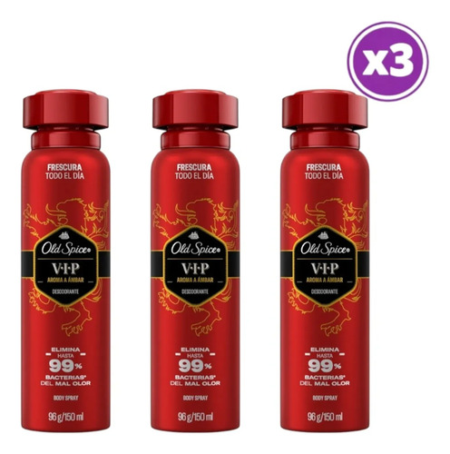 D_741812-Mlc108254864891_032026-O.jpg Pack 03 Old Spice V.i.p Desodorante Spray 96G - Imagen 1
