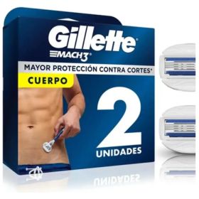 GILLETTE MACH3 CUERPO REPUESTOS DE AFEITAR 2UN