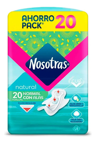 D_744047-Mlc112589075368_062026-O.jpg Toalla Higiénica Nosotras Normal Tela Suave Con Alas 20 Un - Imagen 1