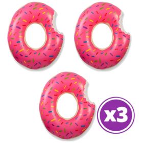 Pack 03 Flotador Inflable Para Piscina 70cm Dona Rosada