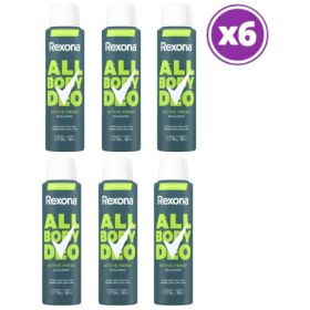 Pack 06 Rexona All Body Deo Active Fresh Corporal 150ml