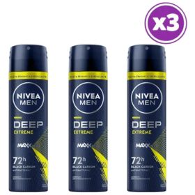 Pack 03 Nivea Men Deep Extreme Antitranspirante 150ml Deep Extreme