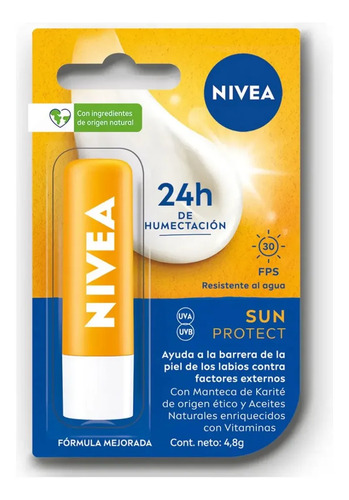 D_755704-Mlc112590495060_062026-O.jpg Nivea Protector Labial Sun Protect 4.8G - Imagen 1