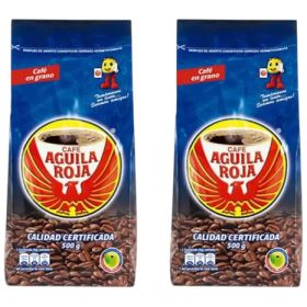 Pack 02 Aguila Roja Cafe Tostado En Grano 500 G