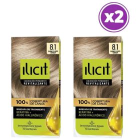 Pack 02 Elicit Tinte Color Rubio Claro Ceniza 8.1 45 G 8.1 Rubio Claro Ceniza