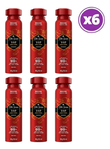 D_762317-Mlc113155645379_062026-O.jpg Pack 06 Old Spice V.i.p Desodorante Spray 96G - Imagen 1