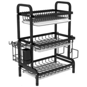 Rack Para Platos Negro 3 Niveles