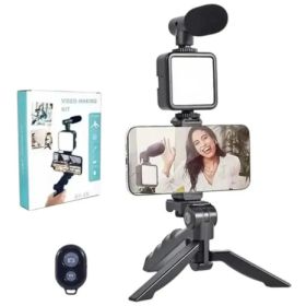 ESTABILIZADOR CELULAR TRIPODE CON MICROFONO Y LED