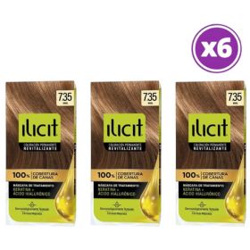Pack 06 Elicit Tinte Para Pelo Color Miel 7.35 45 G Sin Tono