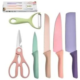 Set De Cuchillos Cocina 6 Piezas Profesionales - Evrywealth Color Variados