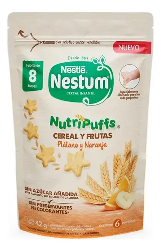 D_781316-Mlc100092665228_122025-O.webp Nestle Nutripuffs Cereal Infantil Platano Y Naranja 42G - Imagen 1