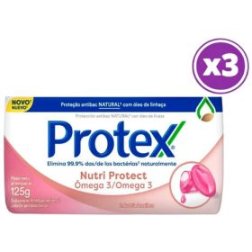 Pack 3 Protex Jabón Barra Antibacterial Omega 3 / 125gr