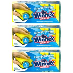 Pack Esponja Abrasiva Be Winnex 15u Amarillo