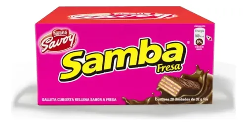 D_788493-Mlc112157147906_062026-O.webp Savoy Samba Fresa Galleta Rellena Y Cubierta Choco 20U 640G - Imagen 1