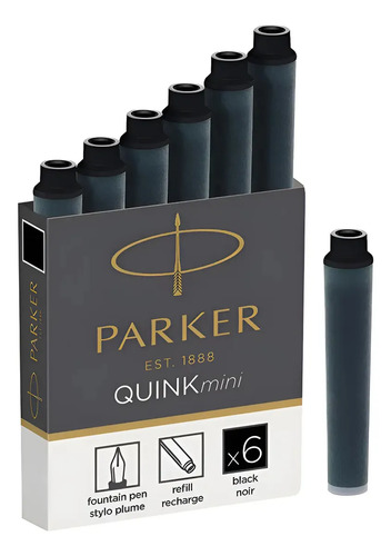 D_791030-Mlc113767521859_062026-O.jpg Caja De 6 Cartuchos Tinta Corta Para Pluma Tinta Negro - Imagen 1