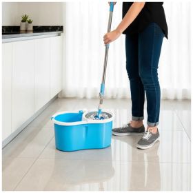 Mopa 360° Con Tambor Metálico Y 2 Paños De Microfibra
