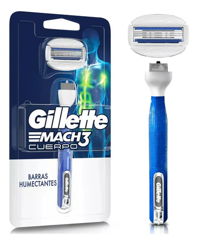 D_792295-Mlc113146610661_062026-O.jpg Rastrillo Gillette Mach3 Cuerpo Con Barras Humectantes, Depilación Corporal, 1 Ud - Imagen 1