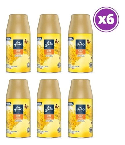 D_795091-Mlc112590054898_062026-O.jpg Pack 06 Glade Repuesto Automatico Floral Vibes 175G - Imagen 1