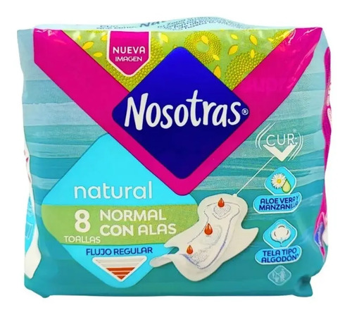D_796482-Mlc54955801956_042023-O.jpg Toallas Nosotras Natural Normal Con Alas 8 Un - Imagen 1