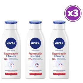 Pack 03 Crema Corporal Nivea Regeneración Intensiva 400ml Neutra