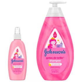 Shampoo 750ml Mas Spray Desenredante 200ml Gotas de Brillo