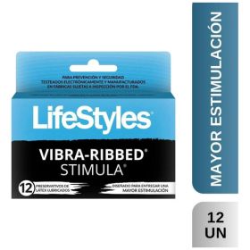 Preservativos Lifestyles Vibra-ribbed Stimula 12 U