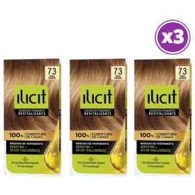 Pack 03 Elicit Tinte Para Pelo Color Rubio Dorado 7.3 45g Sin Tono