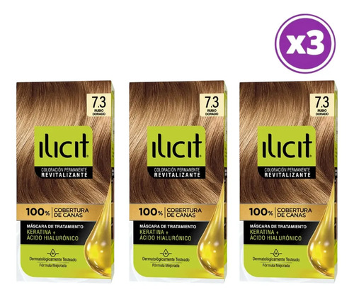 D_806979-Mlc112020190358_062026-O.jpg Pack 03 Elicit Tinte Para Pelo Color Rubio Dorado 7.3 45G Sin Tono - Imagen 1