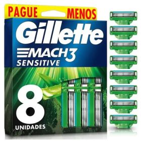 Gillette Repuestos Para Afeitar Mach 3 Sensitive 8 Cartuchos