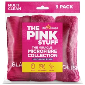 Paño Multiuso De Microfibra The Pink Stuff 3uds Color Rosa Chicle