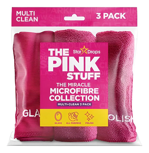 D_808009-Mlc93606705371_092025-O.jpg Paño Multiuso De Microfibra The Pink Stuff 3Uds Color Rosa Chicle - Imagen 1