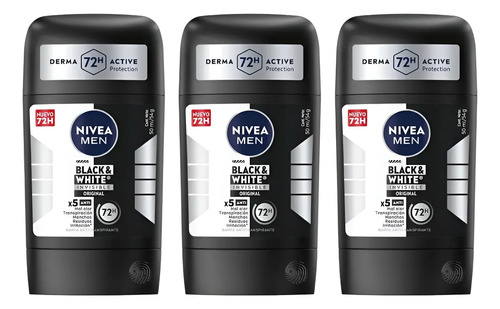 D_808607-Mlc97796202562_112025-O.jpg Antitranspirante Stick Nivea 50 Ml Pack De 3 U - Imagen 1