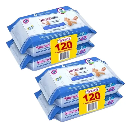 D_813925-Mlc95510611522_102025-O.webp Pack Simonds Toallitas Húmedas Baby Care 120U X2 - Imagen 1