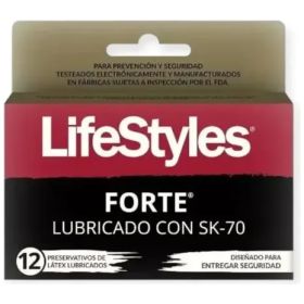 LIFESTYLES FORTE PRESERVATIVOS LUBRICADO CON SK-70 12UN