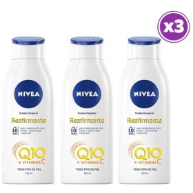 PACK 03 Crema Corporal Nivea Q10 + Vitamina C Reafirmante 400 ml.